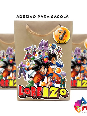 Adesivo para sacola dragon ball