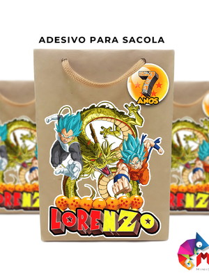 Adesivo para sacola dragon ball