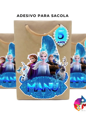 Adesivo para sacola frozen