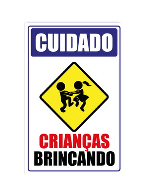 Placa de sinalização cuidado risco de choque 30x20 cm