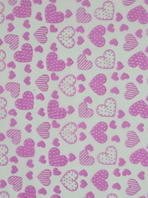 Papel de seda 50x70 cm pct c/50 und - corações rosa