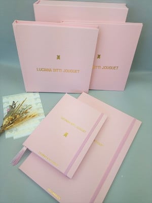 Álbum de fotos livro do bebê caderneta de vacina e pasta