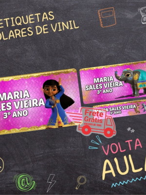 Etiqueta escolar mira a detetive do reino 130un frete grátis