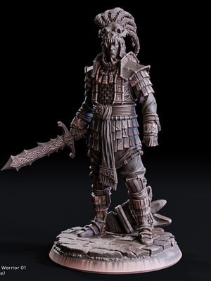Miniatura de rpg - guerreiro tribal 1
