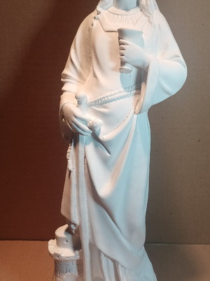 Escultura santa barbara imagem em gesso cru para pintar