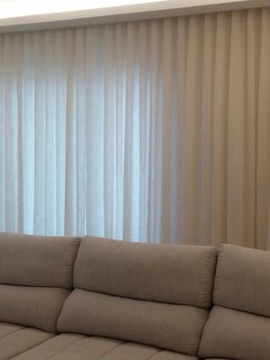 Cortinas wave sob medida em gaze de linho com forro blackout
