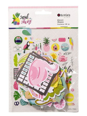 Die cuts com foil - tropical - festa na piscina (120 peças)