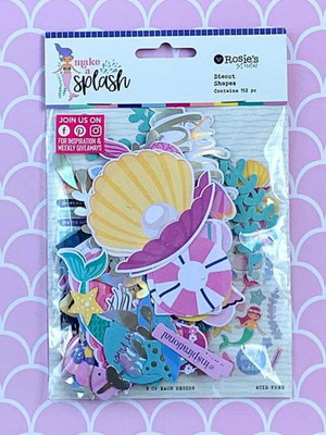 Die cuts com foil - sereias / fundo do mar (152 peças)