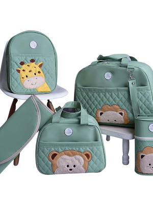 Kit bolsa maternidade safari completo cor verde