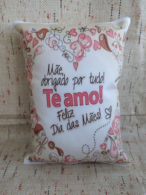 Mini almofadinhas em tactel decorativas dia das mães
