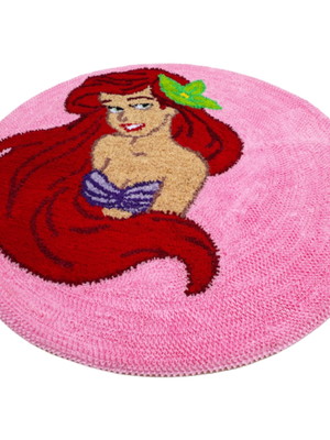 Tapete para quarto princesa em frufru antiderrapante 1 peça