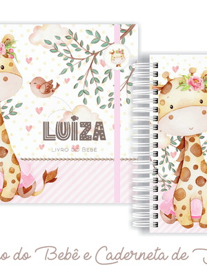 Livro do bebê e caderneta de saúde girafinha baby menina