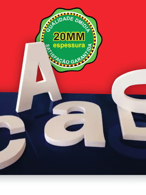 Letras em pvc expandido 10mm 21cm à 50cm fachada/logomarca