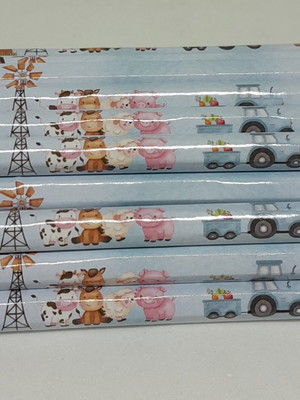 Lápis personalizado fazendinha aquarela