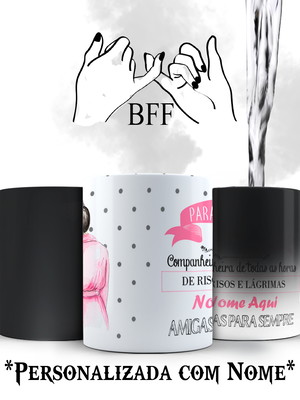 Caneca mágica amigas para presente com nome personalizado