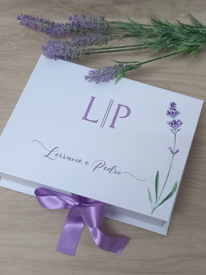Caixa para padrinhos lilás