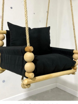 Balanço infantil em tecido/madeira almofadas extras