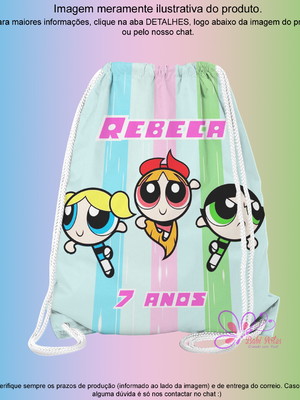 Mochilinha personalizada 19x28cm meninas super poderosas