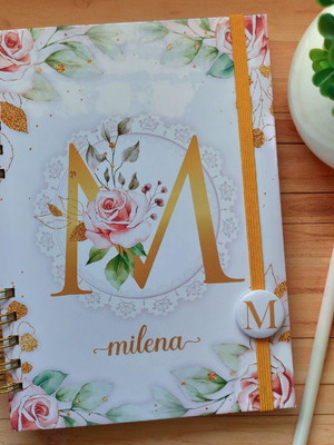 Caderno inicial floral