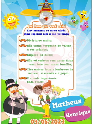 Recado mesa personalizado arte digital - mundo bita 2