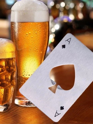 30x abridor de garrafa cerveja aço inoxidável carta baralho