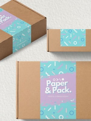 Cinta em papel para personalizar caixa, produtos seu logo