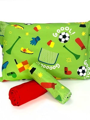 Jogo de cama futebol com lençol elástico vermelho mini cama