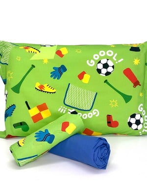 Jogo de cama futebol com lençol elástico celeste solteiro