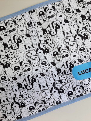 Jogo americano infantil escolar personalizado cachorrinho