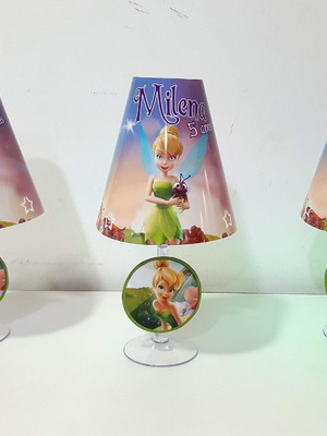 Centro de mesa abajur sininho com led