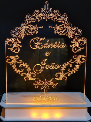 Topo de bolo c/ led personalizado