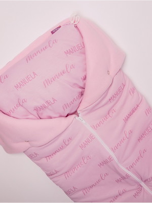 Porta bebê em algodão com soft- personalizado rosa claro
