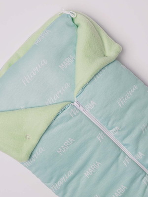 Porta bebê em algodão com soft- personalizado verde claro