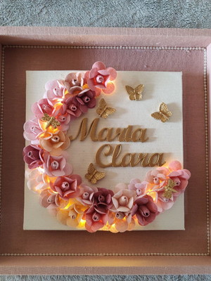 Quadro floral com led
