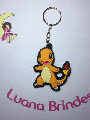 Chaveiro charmander liso (pokémon) emborrachado pct c/2 und