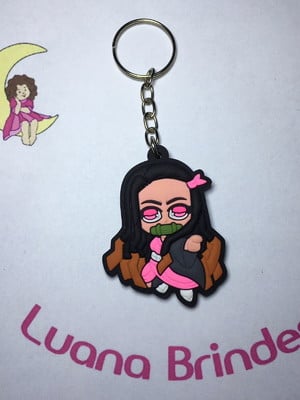 Chaveiro nezuko kamado emborrachado pct c/2 unidades.