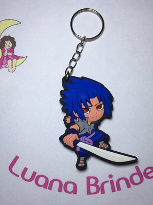 15,00chaveiro sasuke uchiha naruto emborrachado pct c/2 und