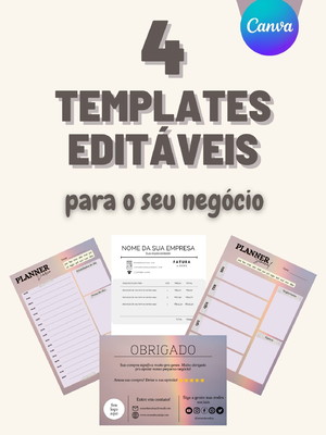 Pack personalizável: planners, fatura e cartão