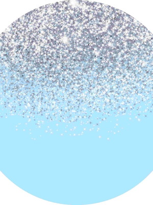 Capa painel redondo em tecido 1,50m tema azul glitter prata