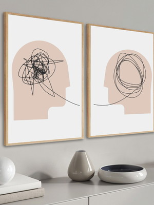 Quadros decorativos consultório psicologia moderno moldura