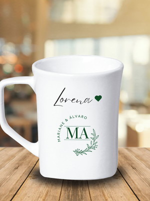Caneca porcelana branca quadrada 160ml 48 unidades