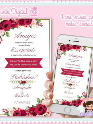 Convite digital padrinhos de casamento
