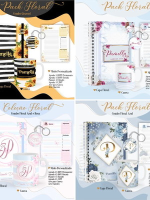 Arquivos encadernação pack floral agendas planners 2023