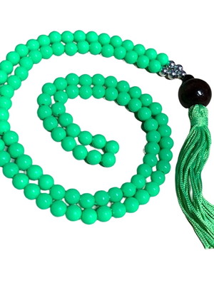 Japamala 108 contas resina verde claro 8mm meditação