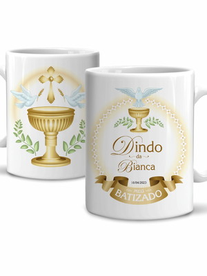 Caneca batizado padrinho personalizada com nome e data mod 1