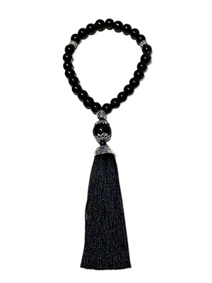 Japamala 27 contas ônix natural tassel buda mantras