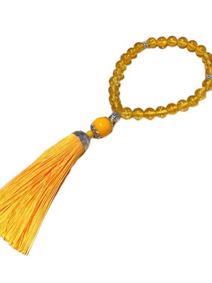 Japamala 27 contas citrino natural tassel buda meditação