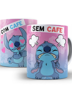 Caneca lillo & stitch com café/sem café