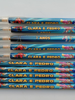 Kit lápis com caneta personalizada sonic