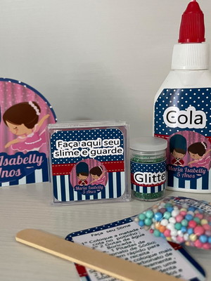 Kit slime embalagens personalizadas bailarina e soldadinho